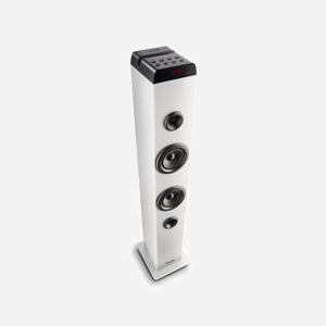 Enceinte tour NGS Sky Charm Pro 40W (80W crête) Bluetooth 5.0 avec entrée micro, connectivité USB/AUX/Optique et mode filaire/sans fil - Blanc (réf. ELEC-SPK-0946) - Miniature 5