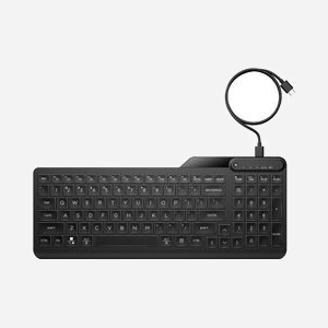 HP Clavier Filaire USB Type-C 7N7C1AA#ABB, QWERTY Anglais, Rétroéclairé, Membrane, 10M frappes, Compatible Windows/macOS/ChromeOS - Miniature 1