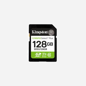 Carte SD Kingston Canvas Select Plus 128 Go UHS-I Classe 10 V10 Lecture 150 Mo/s pour Vidéo Full HD, Température -25°C à 85°C