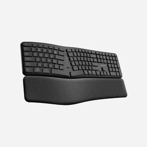 Clavier Ergonomique Sans Fil Trust Keyra, QWERTY US Intl, RF 2.4GHz + Bluetooth, 111 touches, repose-poignets, piles AA, Windows/macOS/Android/iOS/ChromeOS - Miniature 4