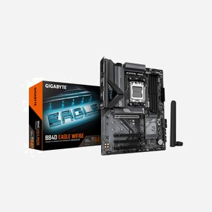 GIGABYTE B840 EAGLE WIFI6E - Carte mère AMD Ryzen 9000 Socket AM5, VRM 8+2+2 phases, DDR5 8200MHz(O.C.), 2xPCIe 4.0 + 1xPCIe 3.0 M.2, Wi-Fi 6E, LAN 2.5GbE, USB 3.2 Gen 2 - Miniature 1