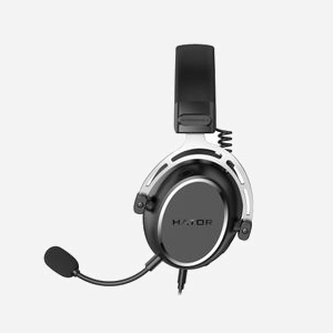 Casque Gaming Filaire HATOR HYPERGANG 3 Hi-Res Noir - Connecteurs USB Type-C/Type-A & 3.5mm - Fréquence 10-44000 Hz - Impédance 32 Ohm - Micro Unidirectionnel Amovible - Miniature 3