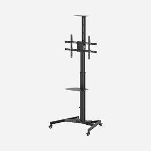 Support d'écran Fellowes 100136877 Autonome Sol 70" (177.8cm) Max. 50kg Inclinaison 10-20° Rotation 180° Noir avec Gestion des câbles et Roues verrouillables. - Miniature 2