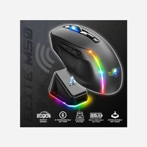 Spirit of Gamer Elite M50 Souris Gaming Tri-Mode 8000 DPI Pixart 3320, 6 Boutons Programmables, RGB 16.8M Couleurs, Batterie 600mAh, USB-C - Miniature 4