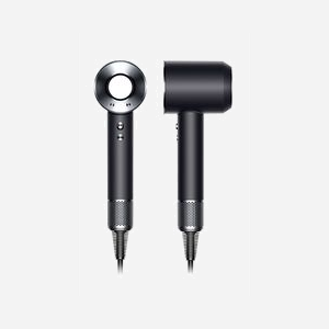 Sèche-Cheveux Dyson Supersonic™ 346469-01 Noir/Nickel, Moteur Numérique V9 110000 tr/min, 4 Accessoires Magnétiques, Contrôle Intelligent de la Chaleur, 1600W, 77 dB