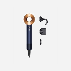 Sèche-cheveux Dyson Supersonic Bleu de Prusse/Cuivre, 1600W, Technologie Air Multiplier, 3 vitesses, 4 températures (max 100°C), Fonction Ionique, embouts inclus.