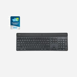 Targus AKB868NO : Clavier QWERTY Nordique 100% Bluetooth 5.0 Rétroéclairé LED Recharge Solaire/USB-C Batterie 1600mAh Compatible Windows/macOS/Linux - Miniature 2