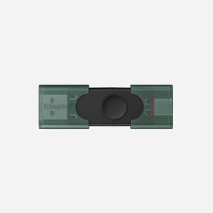 Kingston Technology DataTraveler Duo 128Go USB 3.2 Gen 1 Type-A/Type-C, boîtier noir/vert, compatible Windows/macOS/Linux/Chrome OS