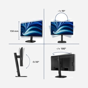 Philips 24B2N3200J/00 écran PC 23.8" (60,5 cm) Full HD 1920x1080 LCD 120 Hz avec SoftBlue, antiscintillement et montage VESA noir - Miniature 5