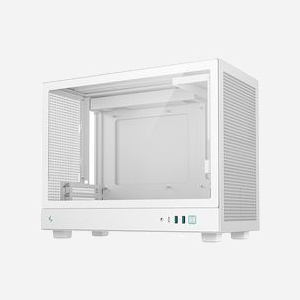 DeepCool CH160 PLUS WH Boîtier PC SFF Blanc, Micro ATX/Mini-ITX, Baies 3.5"/2.5", USB 3.2 Gen1/Gen2 Type-A/C, Vent. 120/140mm, Refroidissement liquide 120/240mm - Miniature 3