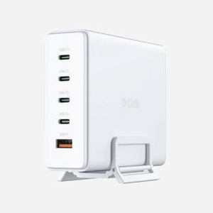 D-Link DCF-241 Chargeur Secteur Universel 140W Power Delivery 3.1, 4x USB-C (100W/100W/30W) + 1x USB-A 3.2 Gen 1 (22.5W), Quick Charge 4/3.0, GaN, Protections Multiples.