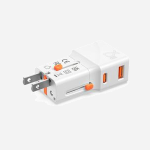 4smarts Chargeur Secteur Universel 25W Power Delivery 3.0/PPS, USB-C, Quick Charge 3.0, 5-12V, FCP, Prises AU/EU/UK/US, Blanc/Orange - Miniature 5