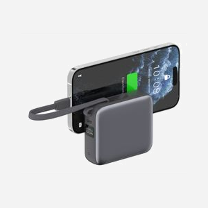 4smarts Powerbank 541625 10000mAh LiPo, 3 Ports USB-C, Power Delivery 3.0, PPS, Quick Charge 3.0, SuperCharge, Adaptive Fast Charging, FCP, LCD, Gris - Miniature 3
