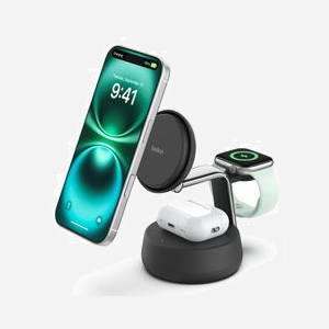 Belkin WIZ040KQCH - Chargeur Intérieur USB Type-C 45W avec Qi2, Recharge Sans Fil 25W, Compatible Smartphones/Smartwatches/Fitness Trackers, Câble 1.5m - Miniature 1