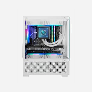 Mars Gaming MC-SE2W Mini Tower PC Blanc, Micro ATX/Mini-ITX, 1x120mm AR, USB 3.2 Gen 1, Vitre Trempée, RGB, Refroidissement Liquide 120/240mm - Miniature 2