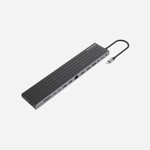 Conceptronic DONN32B : Station d'accueil USB-C 3.2 Gen 1, 3x USB-A, 2x USB-C (PD 100W), 2x HDMI 2.0 (4K), DisplayPort 1.2, Ethernet Gigabit, Lecteur MicroSD, compatible Windows/macOS/Android - Miniature 2