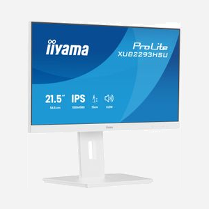 Écran PC iiyama ProLite XUB2293HSU-W7 21.5" (54,6 cm) Full HD 1920x1080 LED mat 1 ms 178°/178° 16:9 avec haut-parleurs, hub USB 2.0 et montage VESA réglable en hauteur blanc