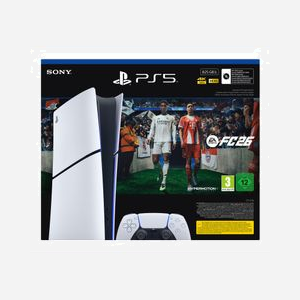 Console Sony PlayStation 5 Digital Edition 825 Go SSD Wi-Fi 6 (802.11ax) 8K Ultra HD avec EA Sports FC 26, noir et blanc - Miniature 1