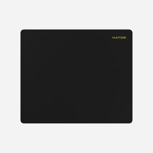 Tapis de Souris Gaming NOBO HTP-030 Tonn L Noir 500x420x4mm, Surface Tissu Hydrofuge, Base Caoutchouc Antidérapante, Rebords Cousus, Coloration Monochromatique