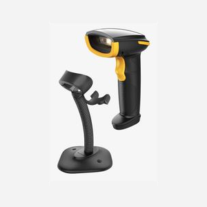 Inateck BCST-35_BLACK Lecteur Code Barre 2D CMOS Portable Bluetooth/USB, Scan 40cm, Batterie 2000mAh, ABS/PC/TPU, 205g, Noir/Jaune