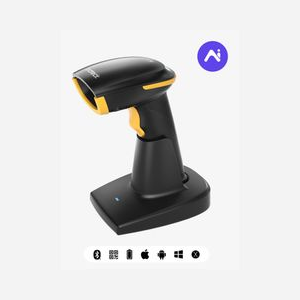 Inateck BCST-36 Lecteur Code Barre Portable 2D CMOS, Bluetooth/USB, Batterie 2000mAh, Lecture Aztec/DataMatrix/QR, ABS/PC/TPU, Noir/Jaune, 90.9x68.3x165.1mm - Miniature 1