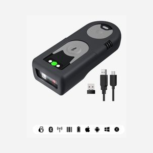 Inateck BCST-43_GRAY Lecteur Code Barre 1D CMOS Portable Bluetooth 5.0, Batterie 1200mAh, ABS/PC/TPU, Compatible Windows/macOS/Linux/Android, 84g