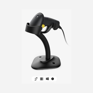 Scanner 1D Inateck BCST-33_BLACK, Lecture Codabar, Code 128, EAN, USB, ABS/PC/TPU, Noir/Jaune, Auto/Manuel, Windows/macOS/Linux, 159.4x69x114.6mm, 116g - Miniature 1