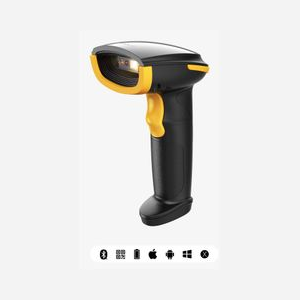 Lecteur Code Barre 2D Portable Petzl BCST-23_BLACK CMOS, Bluetooth & USB, Batterie 2000mAh, Lecture Codes Aztec/Data Matrix/QR, Noir/Jaune