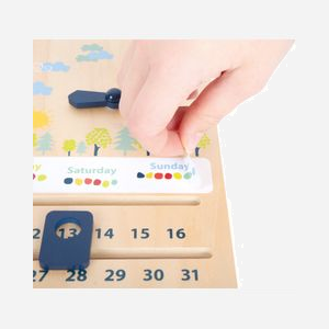 Horloge d'Apprentissage Wera Ref. 4637 - Calendrier et Horloge Bois FSC® 12/24h - Jours, Mois, Saisons - Multilingue (15 langues) - Dispositif de Suspension - Miniature 3
