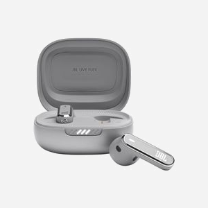 Triton JBLLIVEFLEXSVR Écouteurs Bluetooth 5.3 Argent - Casque Sans Fil Intra-Aural, 20-20000Hz, IP54, Autonomie 40h, USB Type-C, Microphone intégré