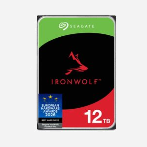 Seagate IronWolf NAS HDD 12To 3.5" SATA III 6Gb/s, 7200RPM, 256Mo Cache, Charge 180To/an, MTBF 1M heures, Consommation 7.8W, Ref ST12000VN0008