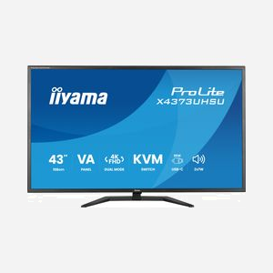 iiyama ProLite X4373UHSU-B2 écran 43" 4K UHD 3840x2160 VA 178° 450 cd/m² USB-C 95W KVM PIP/PBP Flicker-Free - Miniature 1