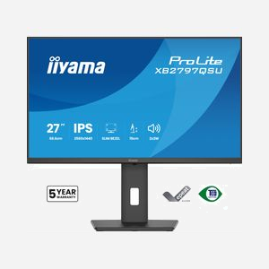 iiyama ProLite XB2797QSU-B1 écran IPS 27" QHD 2560x1440 LED cadre ultra-fin 4 côtés pied ergonomique HDMI DisplayPort USB hub - Miniature 2