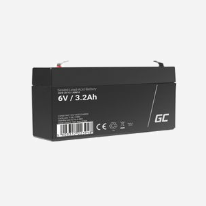 Batterie Green Cell AGM14 VRLA 6V 3.2Ah Sealed Lead Acid 650g 35x61mm - Miniature 1