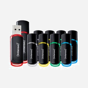 Intenso 3511561 Lot de 10 clés USB 8 Go Type-A 2.0 (28 Mo/s lecture, 6,5 Mo/s écriture) couleurs variées compatibles Windows 10+ macOS 10.x+ - Miniature 2