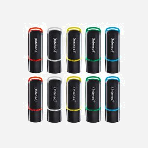 Intenso 3511561 Lot de 10 clés USB 8 Go Type-A 2.0 (28 Mo/s lecture, 6,5 Mo/s écriture) couleurs variées compatibles Windows 10+ macOS 10.x+ - Miniature 3