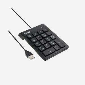 TooQ TQK-2001-B clavier USB filaire à membrane 19 touches 1,3 m noir pour bureau - Miniature 1