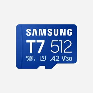 Carte microSD Samsung T7 512 Go UHS-I U3 V30 A2 classe 10 jusqu'à 170 Mo/s compatible smartphones tablettes PC et consoles