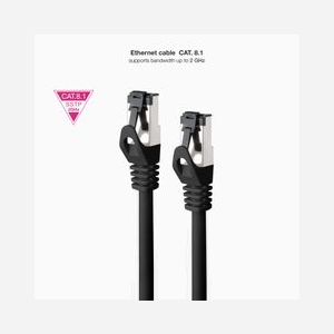 Nanocable 10.20.2000-L25-BK câble réseau Noir 0,25 m Cat8.1 S/FTP (S-STP) blindé pour Ethernet haute vitesse - Miniature 2