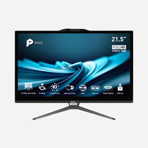 MSI Pro AP222T 14MA-613EU PC All-in-One 21.5" FHD Écran tactile Intel Core i3-14100 8 Go DDR4 512 Go SSD Windows 11 Home Wi-Fi 5 Noir