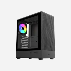 FSP M221-BA Midi Tower Noir avec ventilateur arrière 120 mm et support disques 3.5" et 2.5" - Miniature 1