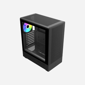 FSP M221-BA Midi Tower Noir avec ventilateur arrière 120 mm et support disques 3.5" et 2.5" - Miniature 2