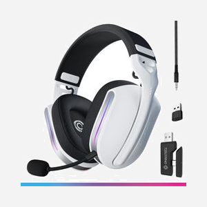 Oniverse Casque Gaming Polaris sans fil Celestial White multiplateforme 33h autonomie Bluetooth USB 2.4GHz filaire 10m portée