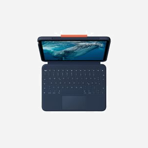Logitech Rugged Combo 4c Touch clavier QWERTZ Allemand avec trackpad Smart Connector pour iPad 10e gen iPadOS bleu - Miniature 3