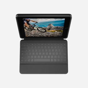 Logitech Rugged Folio clavier QWERTY Nordique 1.8cm Smart Connector Graphite pour iPad 7e-10e gen iPadOS - Miniature 2