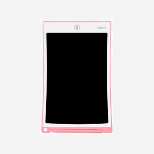 Tablette d'écriture LCD LogiLink AA0181 10 pouces rose pour enfants avec batterie CR2016 157x253x8mm