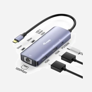 Station d'accueil Equip 133501 USB-C 3.2 Gen 1 100W Ethernet Gigabit HDMI 4K 4096x2160 câble 0.25m grise - Miniature 2