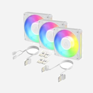 Ventilateur ARCTIC BioniX P12 A-RGB 120mm 450-3000 tr/min 129 m³/h FDB blanc pack de 3 pièces - Miniature 1