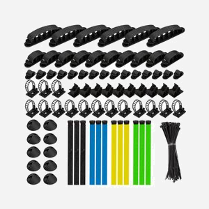 LogiLink KAB0084 Set de 128 pinces de câble universelles multicolores pour gestion de câbles 200x305x53mm - Miniature 2