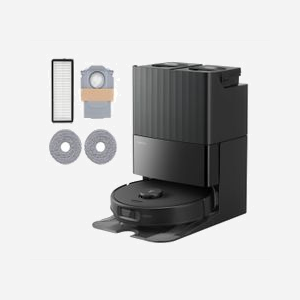 Aspirateur robot Roborock Qrevo Edge 5V1 sans sac 0,325L batterie 5200mAh autonomie 190min noir rond - Miniature 1